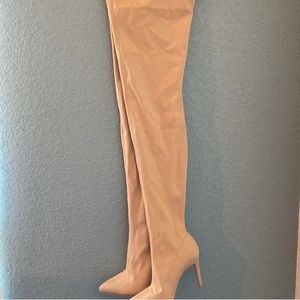 Tan Extreme Thigh High Boots (Fashion Nova)